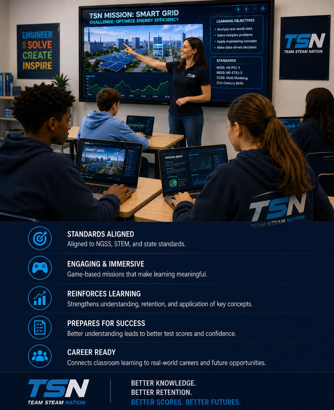 Educators using Team Steam Nation to support standards-aligned classroom learning